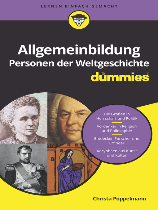 Title details for Allgemeinbildung Personen der Weltgeschichte für Dummies by Christa Pöppelmann - Available